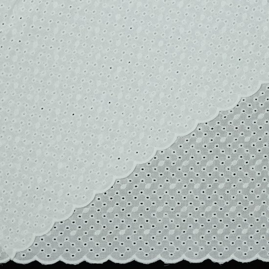 Katoen broderie - raster van bollen