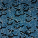 jersey - Zwarte helikopter op blauw