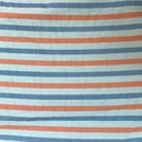 Katoen - Oranje & blauw streep met linnen
