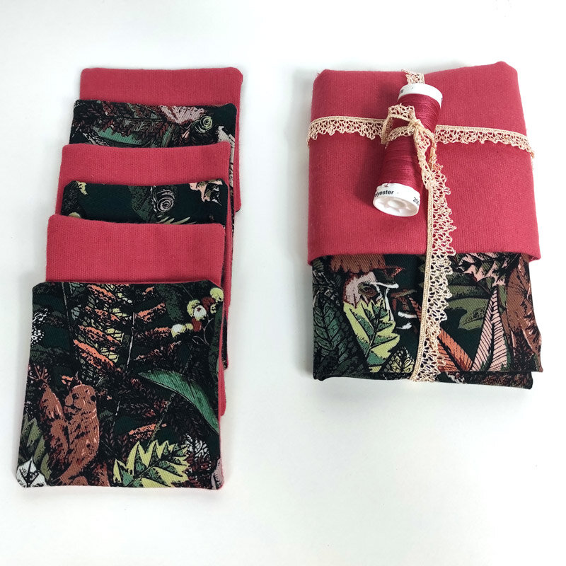 Stoffenpakket - make-up doekjes autumn framboos