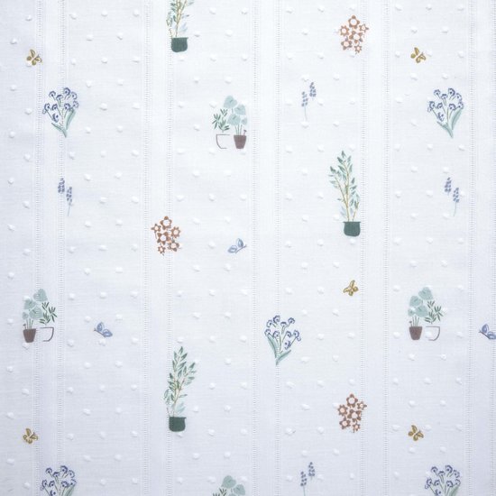 Katoen - Plumetis Happy florist