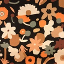 Canvas - Noorse bloemen op fins zwart