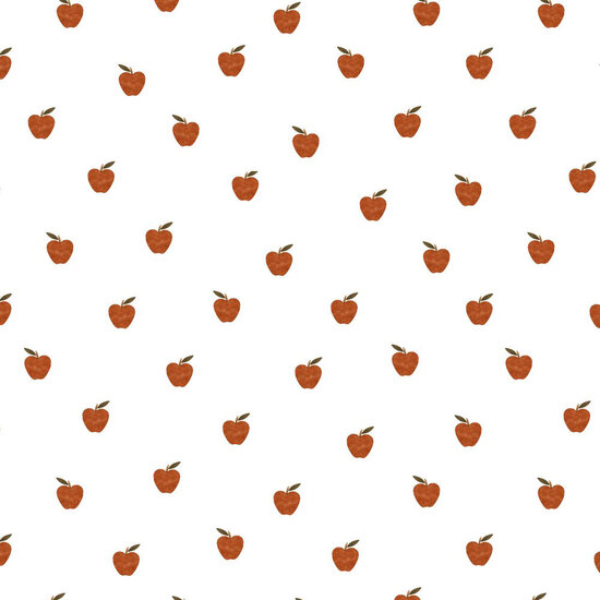 Jersey - Roestbruine appeltjes op wit