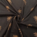 Jersey - Fijne palmboom op gemeleerd donkergrijs