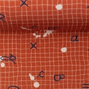 Jersey - Schoolschrift roest op raster