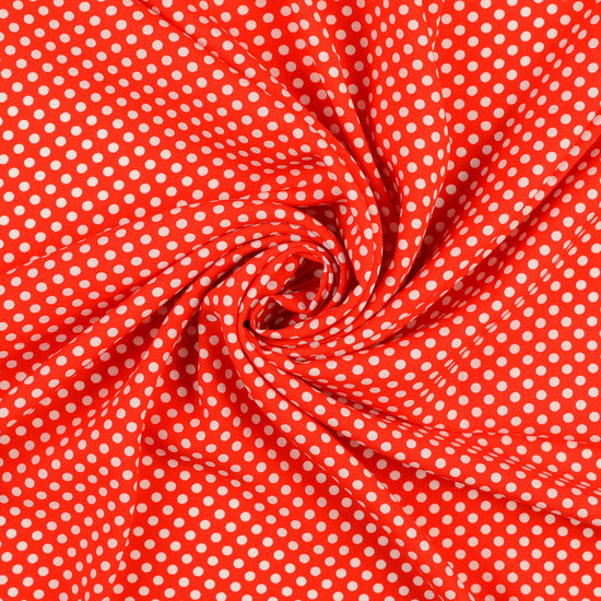 Viscose - Rood met wit stipje 2
