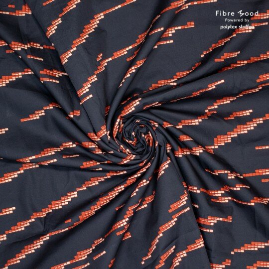 Katoen - Fibremood tetris roest navy a