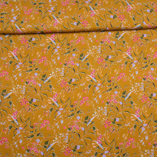 Viscose - flowers in the ochre sun