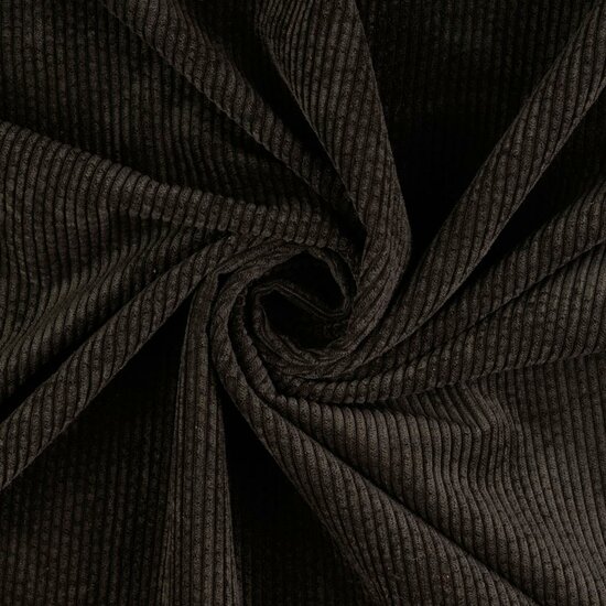 Ribfluweel - Dikke ribbel soepel zwart