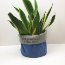 Stoffenpakket - Plantenmand blauw grijs