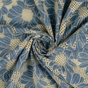 Broderie - Opengewerkt grote bloemen blauw