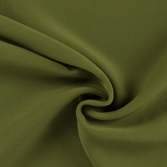 Broekstof bertha - effen olijfgroen