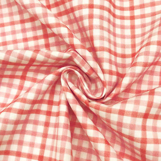 Katoen - vichy aquarel roze