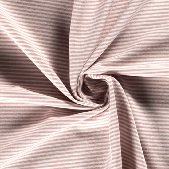 Jersey - Mini stripes oudroze