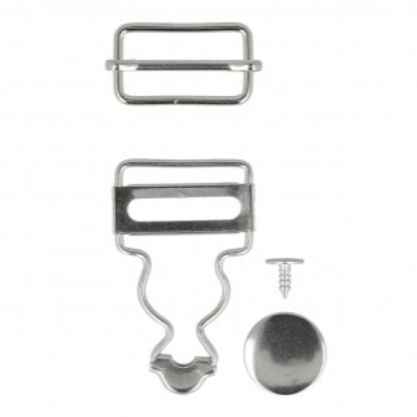 Salopetsluiting 25mm - nikkel