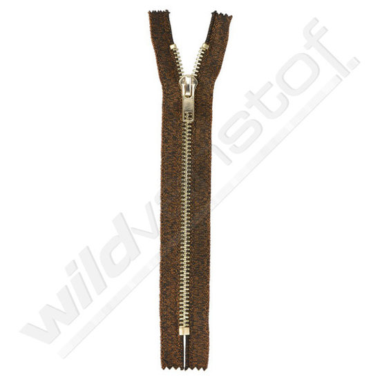 Rits metaal 18cm - brons