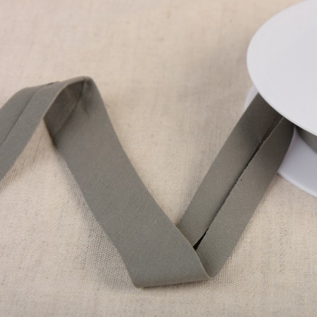 Biais organic 20mm - muizegrijs 38