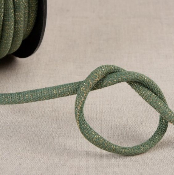 Katoen koord lurex 6mm - groen 66