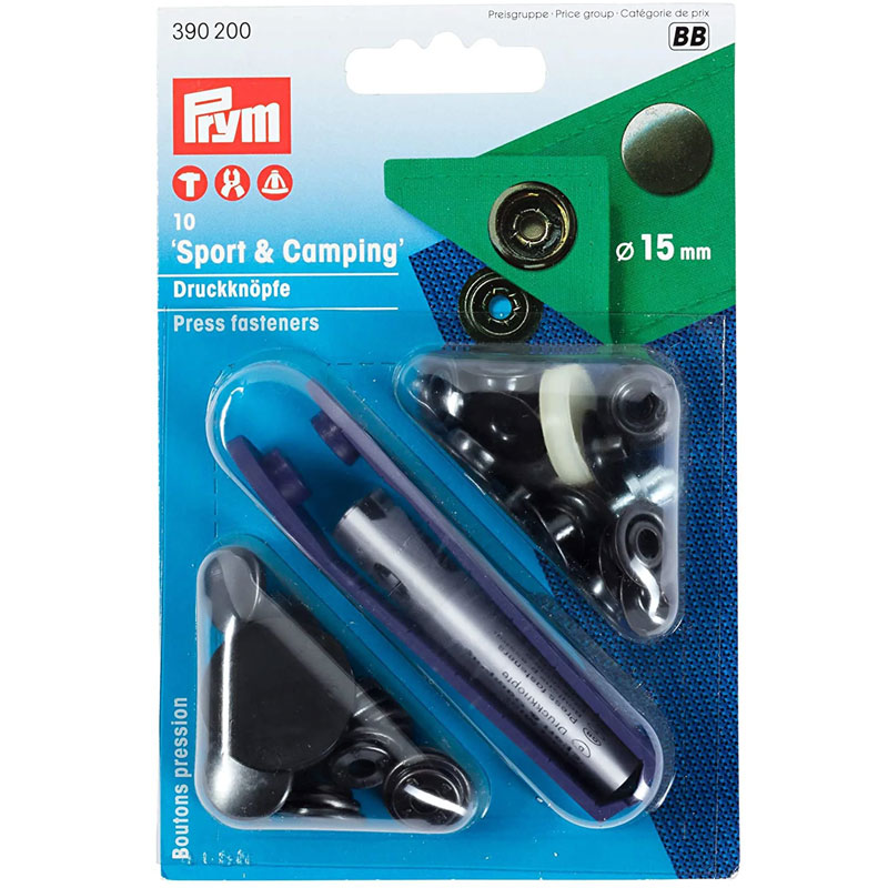 Prym BB - drukknopen sport & camping 15mm - zwart