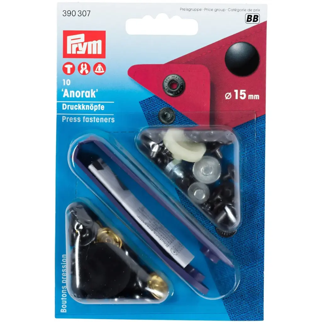 Prym BB - anorak 15mm - zwart