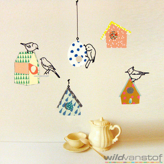 Muursticker vogelkastjes