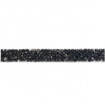 Opstrijkbaar fantasie parellint zwart - 014