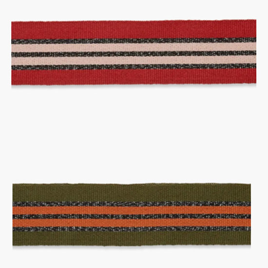 Sierlint - duomiddenstreep met glitter baksteen