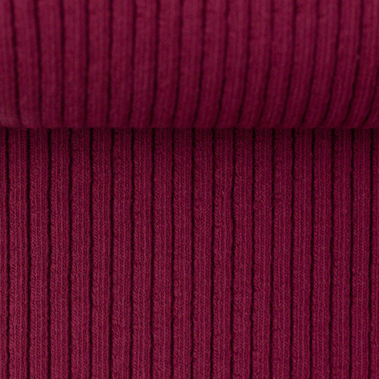 Boordstof - Rib donkerfuchsia 639