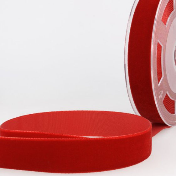 Fluweel lint 25mm - rood 8