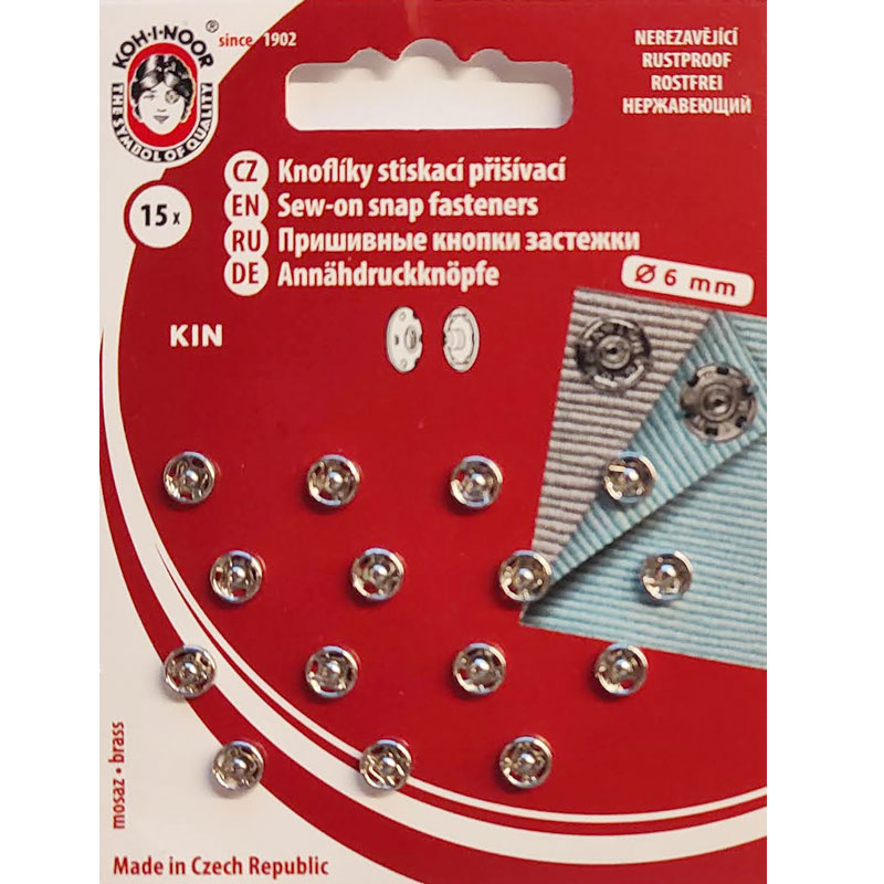 Manteldrukkers 6mm - nikkel (15st)