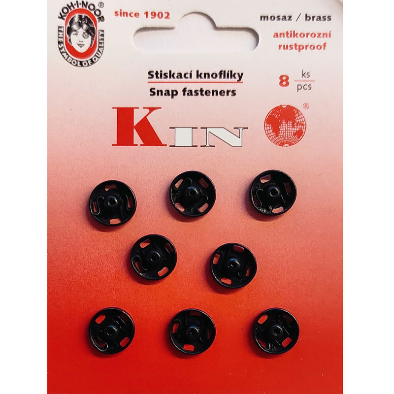 Manteldrukkers 11mm n3 - zwart (8st)