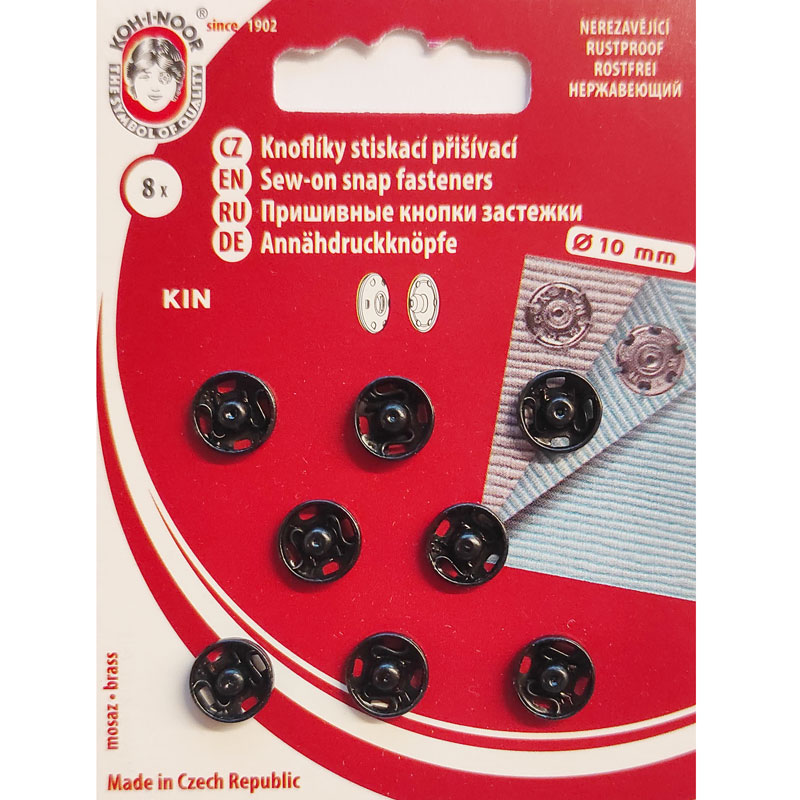 Manteldrukkers 10mm - zwart (8st)