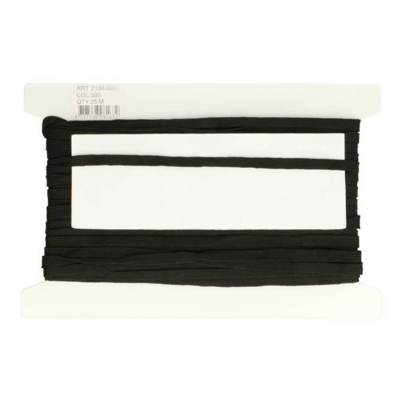 Veterband dubbeldik 9mm - zwart 0