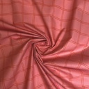 Gecoat Katoen - Roze met rood wiebelraster