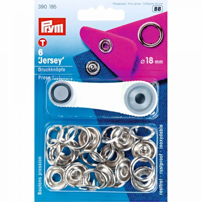 Prym BB - jersey drukknopen 18mm zilver