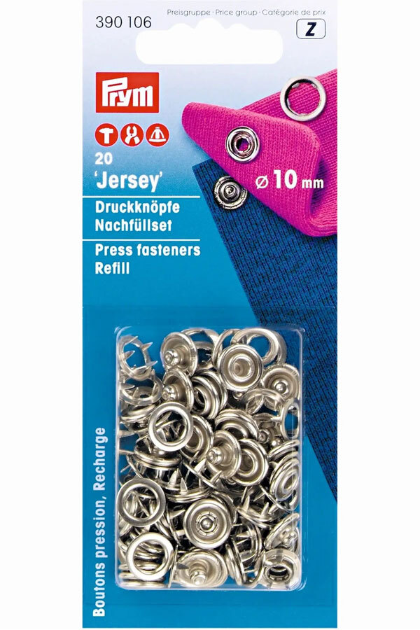 Prym Z - jersey drukknopen 10mm navulling zilver