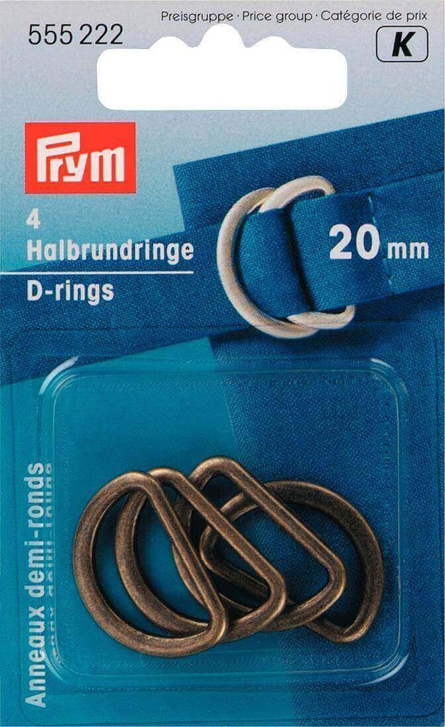 Prym K - d-ring 20mm messing