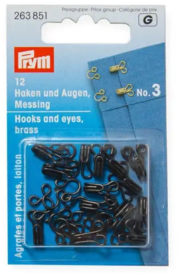 Prym G - haak- en oog sluiting n3 zwart