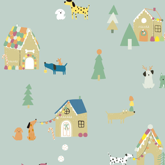 Katoen - Hond versiert huis