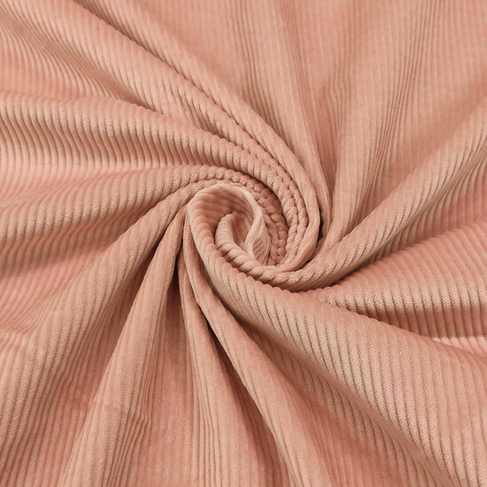 Ribfluweel brede ribbel - Lichtroze Maan