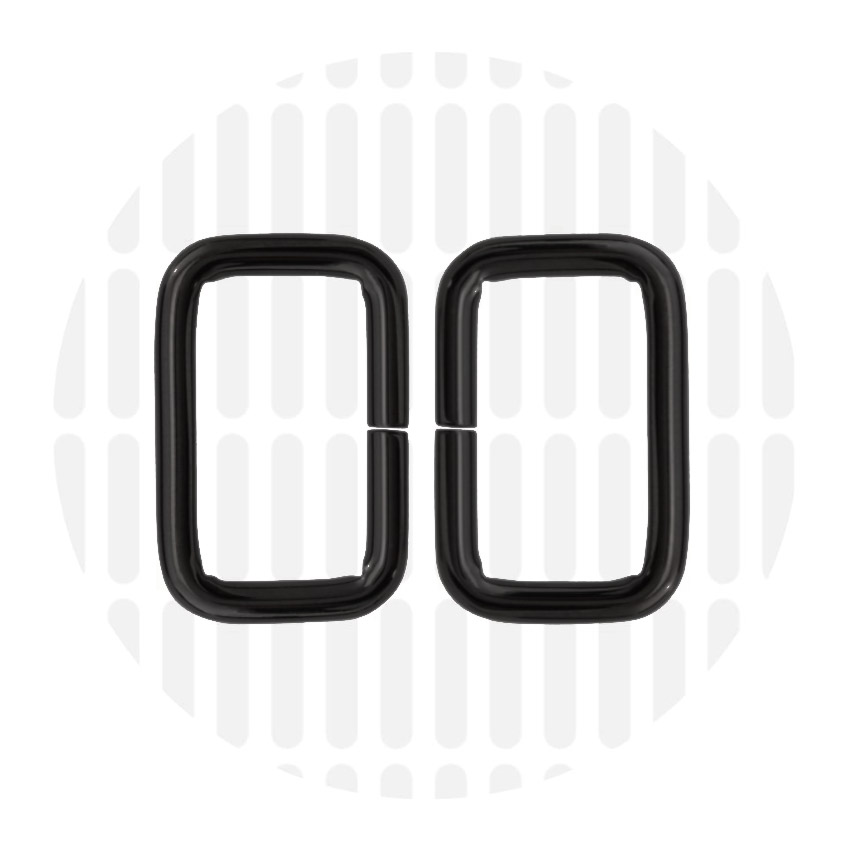 Rechthoekige ring 25mm ZZ - Zwart