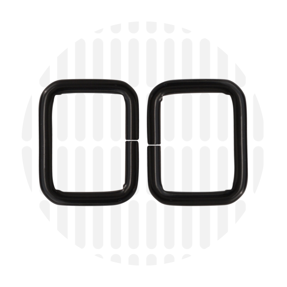 Rechthoekige ring 25mm ZZ - Zwart