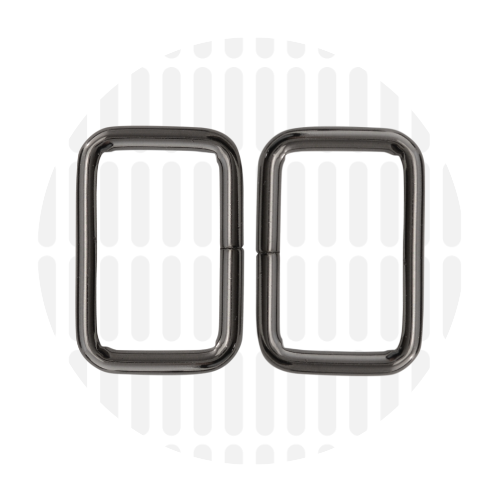 Rechthoekige ring 32mm ZZ - Gun metal