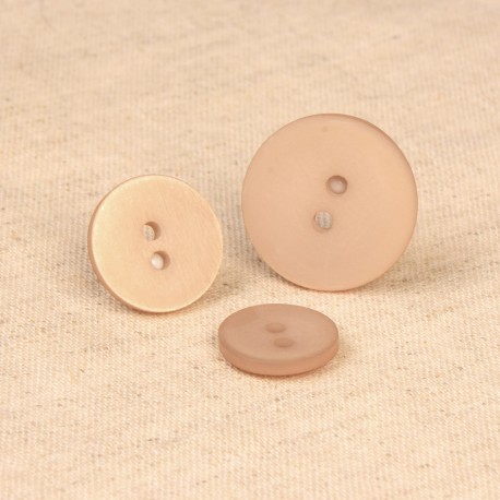 Knoop 15mm - 2-gaats gesatineerd beige