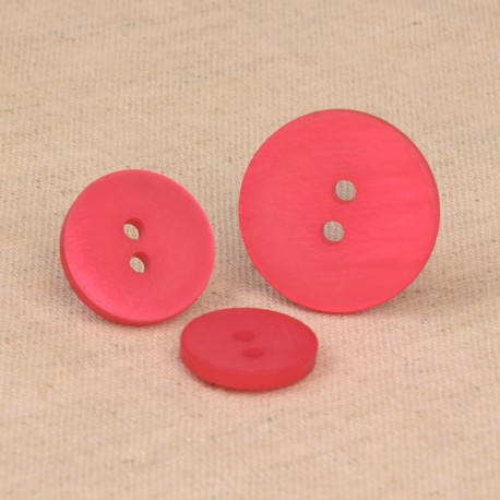 Knoop 18mm - 2-gaats gesatineerd fuchsia