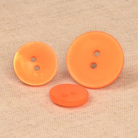 Knoop 18mm - 2-gaats gesatineerd oranje