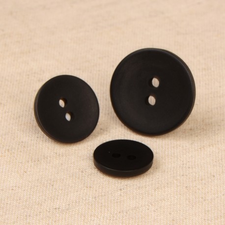 Knoop 23mm - 2-gaats gesatineerd zwart