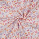 Flanel - hartjes op wit