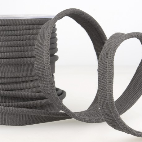 Paspelband - dik keper donkergrijs 38