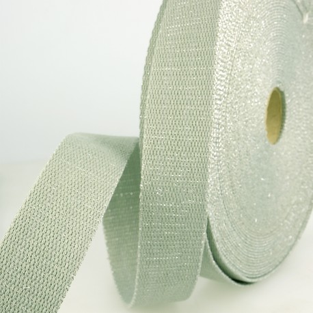 Tassenband 30mm - glitter grijs zilver 31